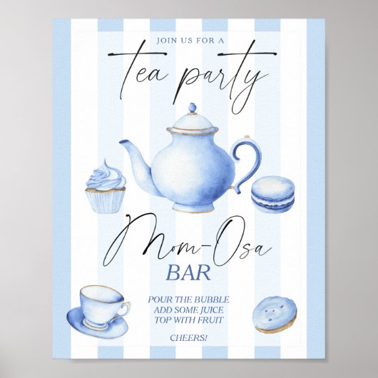 Tea party baby shower Momosa bar Poster (Voorkant)