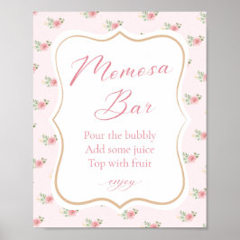 Tea Party Baby shower Momosa Bar Poster