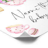 Tea party baby shower - noem dat baby eten poster (Hoek)
