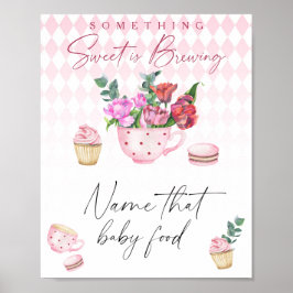 Tea party baby shower - noem dat baby eten poster