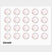 Tea Party Baby shower Pastel Flowers Ronde Sticker (Vel)