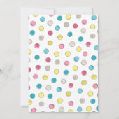 Tea Party Baby shower Polka Dot Blue Boy Kaart (Achterkant)