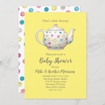 Tea Party Baby shower Polka Dot Genderneutraal