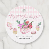 Tea Party Baby shower - Pop het! Als ze pop! Bedankjes Labels (Voorkant)