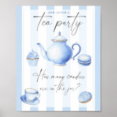 Tea Party baby shower Raad eens hoeveel snoepjes Poster (Voorkant)