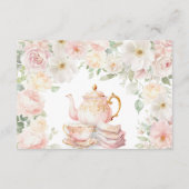 Tea Party Baby Shower Registry Card Enclosure Informatiekaartje (Achterkant)