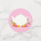 Tea Party Baby shower Roze Confetti (Kleine voorkant)