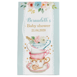 Tea Party Baby shower Small Gift Bag Klein Cadeauzakje