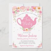 Tea Party Baby shower Sprinkle Invitation Kaart (Voorkant)