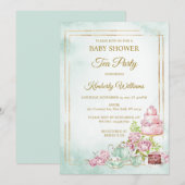 Tea Party Baby shower Sprinkle Kaart (Voorkant / Achterkant)