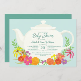 Tea Party Baby shower teapot Kaart