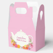 Tea Party Baby shower Teapot roze Girl Bedankdoosjes (Geopend)