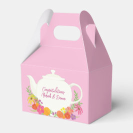 Tea Party Baby shower Teapot roze Girl Bedankdoosjes
