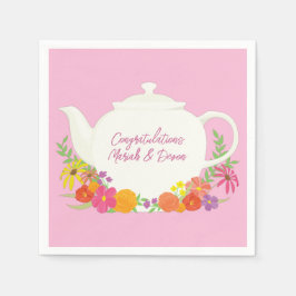 Tea Party Baby shower Teapot roze Girl Servet