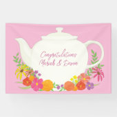 Tea Party Baby shower Teapot roze Girl Spandoek (Horizontaal)
