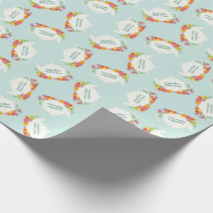 Tea Party Baby shower Teapot Spring Floral Cadeaupapier