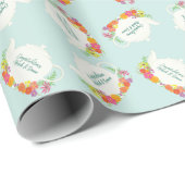 Tea Party Baby shower Teapot Spring Floral Cadeaupapier (Rol Hoek)