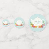 Tea Party Baby shower Teapot Spring Floral Confetti (Voorkanten)