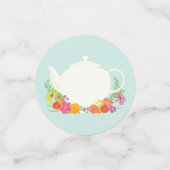 Tea Party Baby shower Teapot Spring Floral Confetti (Kleine voorkant)