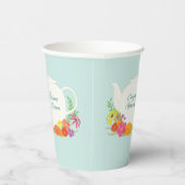Tea Party Baby shower Teapot Spring Floral Papieren Bekers (Rechts)