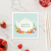Tea Party Baby shower Teapot Spring Floral Servet (Insitu)