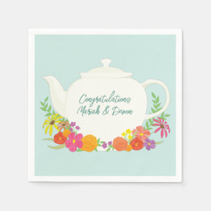 Tea Party Baby shower Teapot Spring Floral Servet