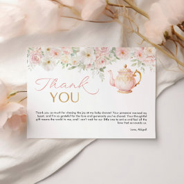 Tea Party Baby Shower Thank You Card Bedankkaart