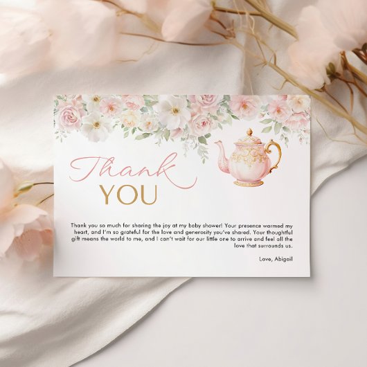 Tea Party Baby Shower Thank You Card Bedankkaart