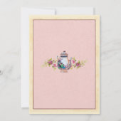 Tea Party Baby shower Tuin Theepot Uitnodiging (Achterkant)