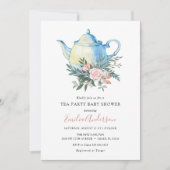 Tea Party Baby shower uitnodiging (Voorkant)