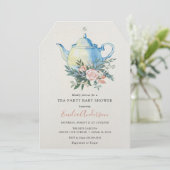 Tea Party Baby shower uitnodiging (Staand voorkant)