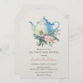 Tea Party Baby shower uitnodiging (Voorkant / Achterkant)