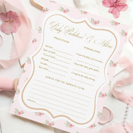 Tea Party Baby shower Voorspellingen Game Kaarten