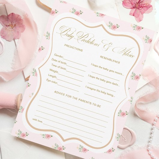 Tea Party Baby shower Voorspellingen Game Kaarten