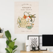  Tea Party Baby shower Welkom Poster (Thuiskantoor)