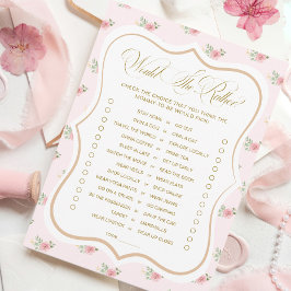 Tea Party Baby shower zou ze liever spel Kaart