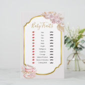 Tea Party Baby Traits Games Shower (Staand voorkant)