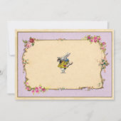 Tea Party Bachelorette Rabbit Paars Invite Kaart (Achterkant)