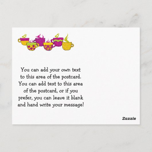 Tea Party Bedankt Briefkaart (Achterkant)