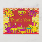 Tea Party Bedankt Briefkaart (Voorkant)