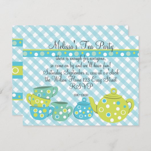 Tea Party Bedotted Kaart (Voorkant / Achterkant)