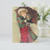 Tea Party bij oma's huis voor Kerstmis Kaart (Staand voorkant)