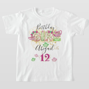 Tea Party Birthday Girl Gebruikte Florence T-shirt