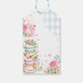 Tea Party Birthday Girl Pink & Gold Floral Par-tea Cadeaulabel (Achterkant)