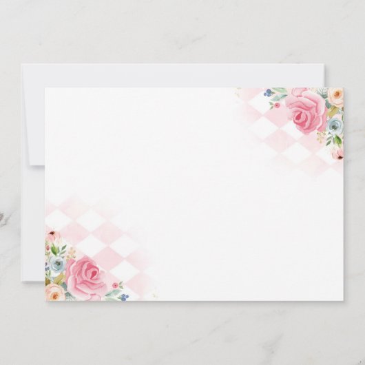 Tea Party Birthday Girl Pink & Gold Floral Par-tea Kaart (Achterkant)