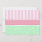 Tea Party Birthday Invitation / Girl / Roze Blauwg Kaart (Achterkant)