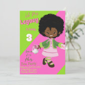 Tea Party Birthday Invitation Kaart (Staand voorkant)