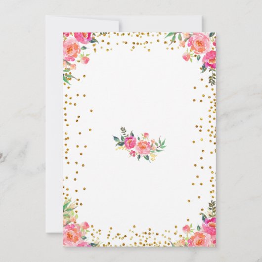 Tea Party Birthday Invitation Kaart (Achterkant)