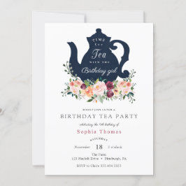 Tea Party Birthday Invitation Kaart