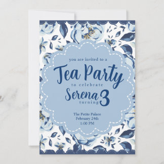 Tea Party Birthday Invitation Kaart